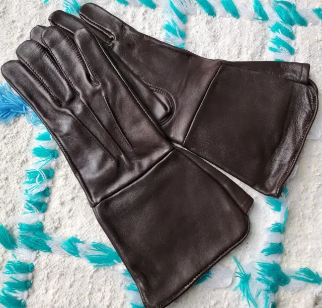 Genuine Leather Medieval Long Cuff Gloves, Made With Original Sheep Skin unlined