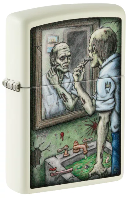 Zippo Zombie Shaving Design Glow In The Dark Windproof Lighter, 49193-102836