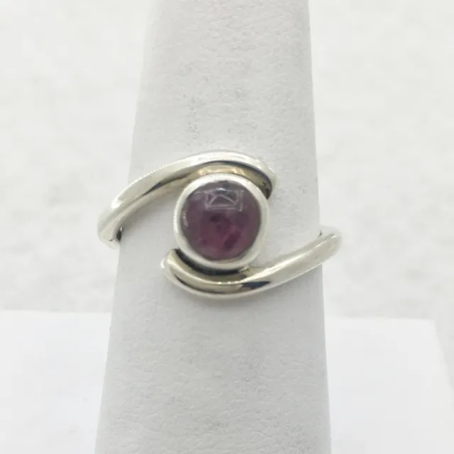 Sterling Silver Watermelon Tourmaline ring size 7