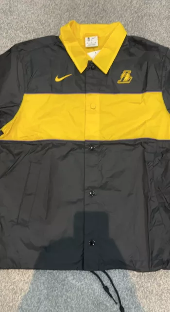 Nike NBA LA Lakers Courtside Chrome Pack Lightweight Hooded Jacket Size  Medium