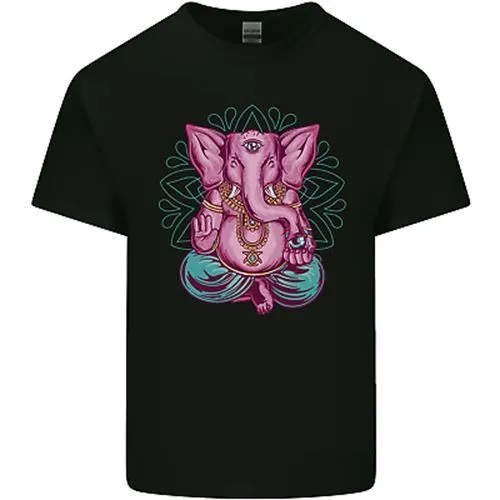 Un IN Meditazione Elefante Yoga Spirituale Uomo Cotone T-Shirt