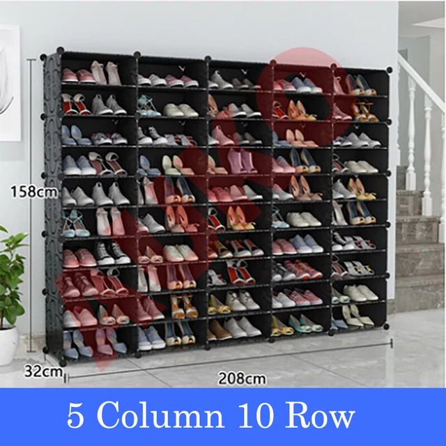 100 PAIRS 10 Tier Cube DIY Shoe Cabinet Rack Storage Portable Stackable