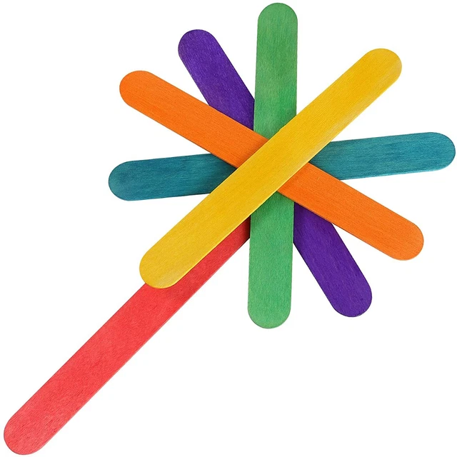 LOLLY STICKS LOLLIPOP Jumbo Wooden Sticks Coloured Lolly sticks Kids