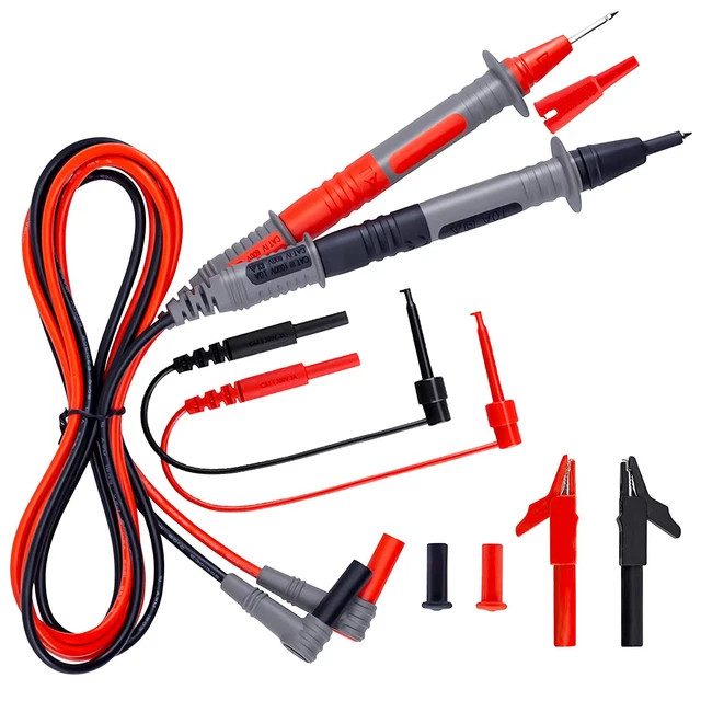 Sonde Multimètre Testeur Silicone électrique Cordon flexible pince crocodille li