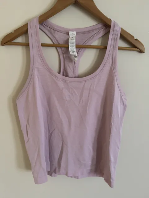 LULULEMON Ladies Lilac Crop Tank Top Size 8 CAN / 12 AUS Exercise Gym Racerback