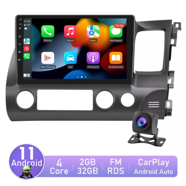 Android 11 Car Stereo Radio For Honda Civic 2006-2011 Apple CarPlay GPS WiFi AU