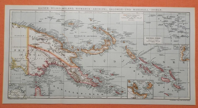 Deutsche Kolonien Bismarck-Archipel Papua Neu Guinea historische Landkarte 1907