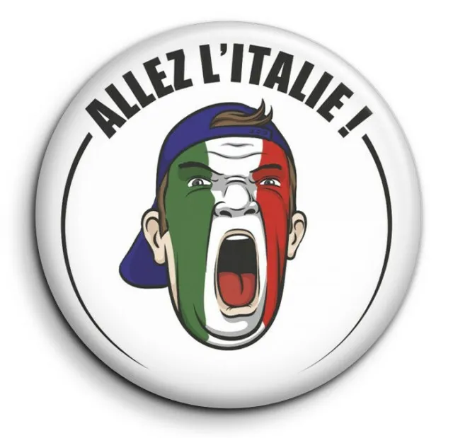 Sport supporter football équipe Italie drapeau Badge Epingle 38mm Button Pin