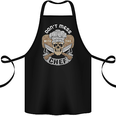 Dont Mess With the Chef Cooking Skull Cotton Apron 100% Organic
