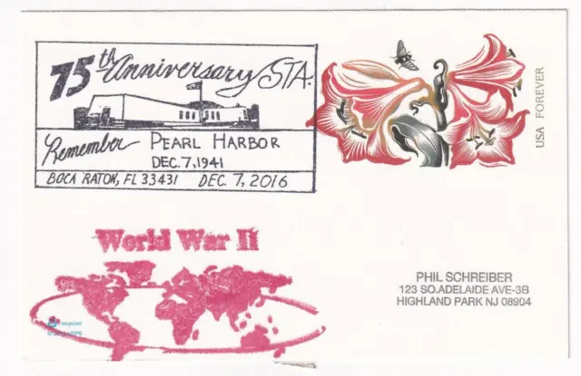 WWII Japanese Attack on Pearl Harbor USS Arizona BB-39 Naval Cover C4838