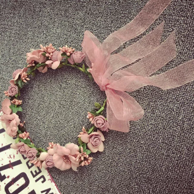 Girl Floral Crown Rose Flower Headband Hairband Hair Garland Head Band Gift