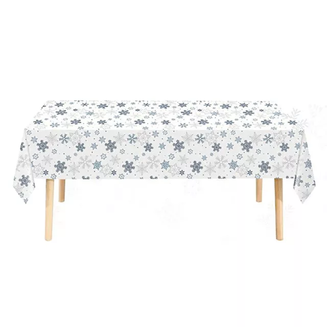 Snowflake Design Tablecloth Print Disposable Waterproof Pattern Christmas