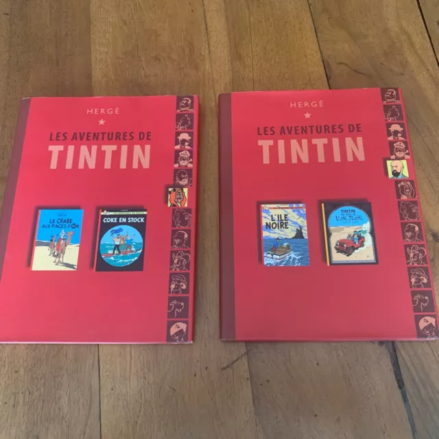 Le lot de 2 albums Doubles Tintin Hergé