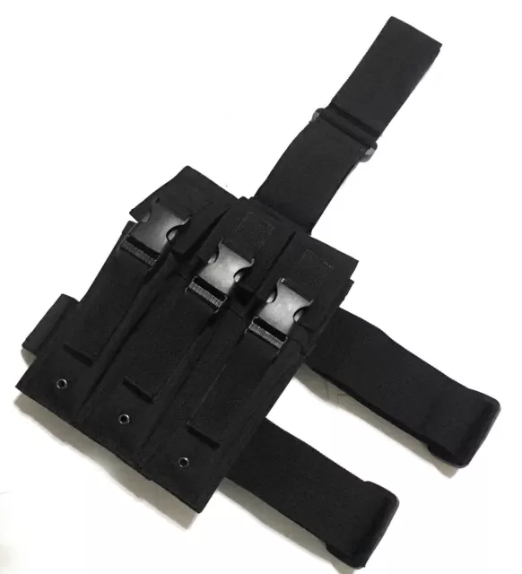 New Airsoft Quick Release Tactical Drop Leg Triple Magazine Pouch Nylon