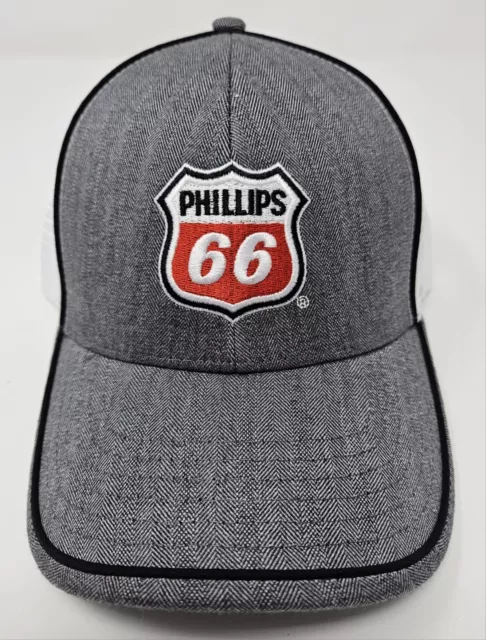 Phillips 66 Gas Station Baseball Cap Adjustable Denim Gray White Black Trim NWOT