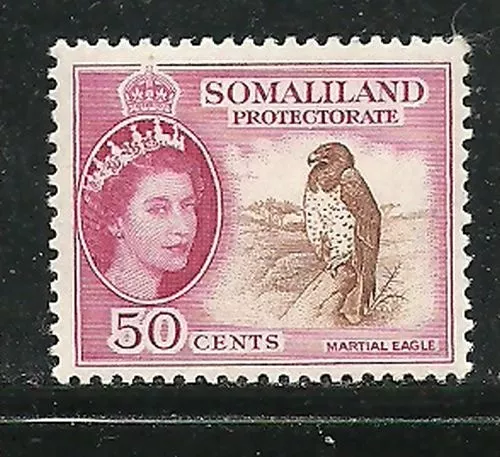 Album Treasures Somilaland  Scott # 134 Elizabeth Martial Eagle MLH