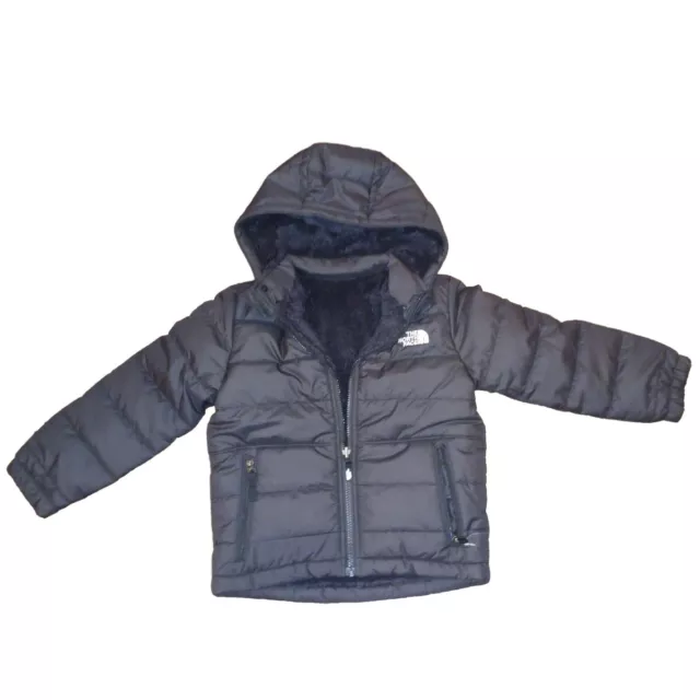 The North Face Boys' Reversible Mount Chimbo Hooded Reversible Jacket Black Xs
