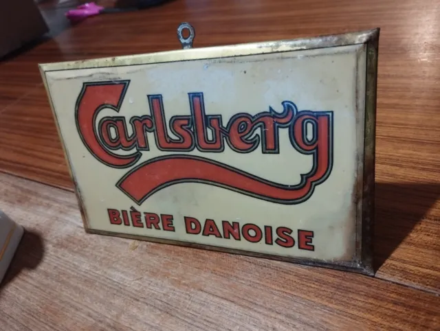 Plaque En Tôle Bière Carlsberg.