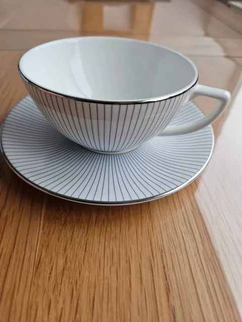 Wedgwood Jasper Conran Pinstripe Tea Cup & Saucer - New in Box