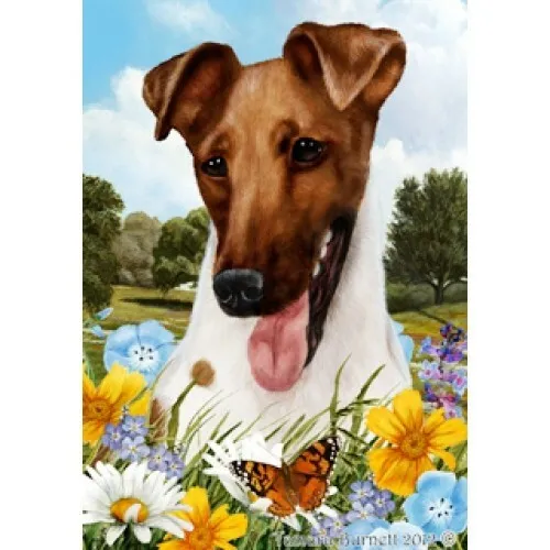 Summer Garden Flag - Brown Smooth Fox Terrier 183121