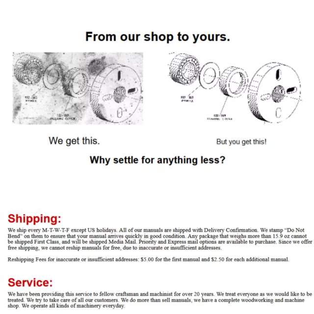 Atlas 9325 11 3/4" Drill Press Owners Instruction & Parts Manual 0031 3