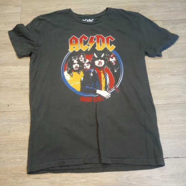 Lucky Brand Acdc Highway To Hell T Shirt Men's Medium Short Sleeve Used Gray