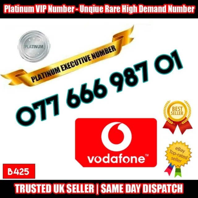 Platinum Number Golden Number VIP SIM - 077 666 987 01 - Rare Numbers - B425