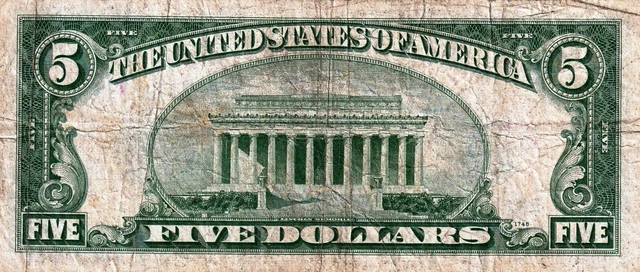 1934 Blue Seal $5 Silver Certificate lot of 4 Circulated Series A C D 7