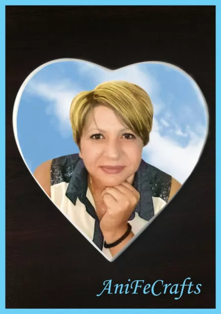 Photo Memorial Headstone Gravestone / Photoceramic for Cemetery Heart Shape