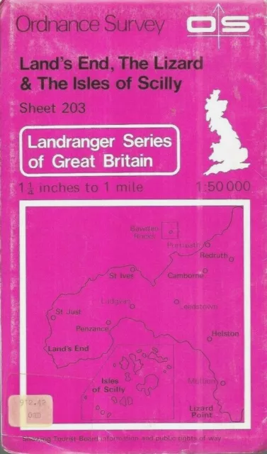 Ordnance Survey Sheet 203 - Lands End, The Lizard & The Isles of Scilly - 1983