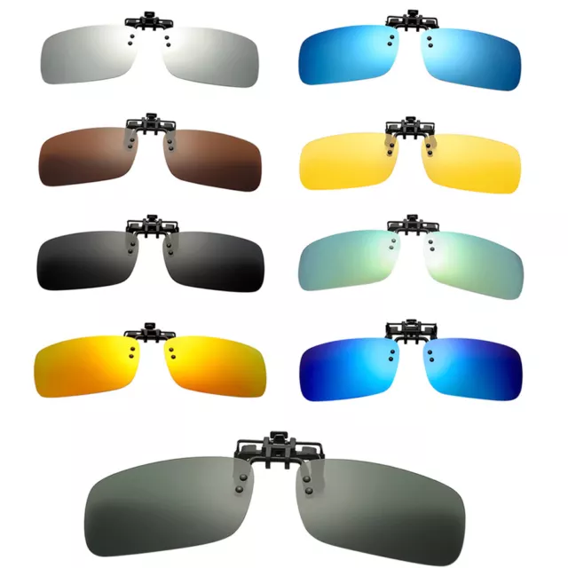 Unisex Rectangle Sunglasses Myopia Vision Glasses Clip-On Polarizing UV400 New