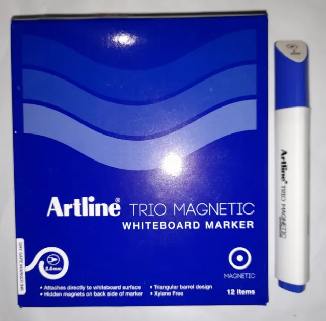 ARTLINE Trio Magnetic Whiteboard Marker 2.0mm Blue 12 Pack
