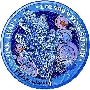 Germania 2019 5 Mark Oak Leaf - 12 Months Series - February 1 Oz silber Münze