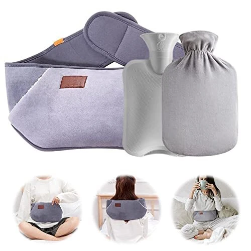 IWILCS Bouillotte, Bouteille Deau Chaude, Bouillotte avec Housse Douce, Bouillot
