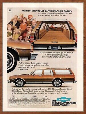 1981 Chevrolet Caprice Classic Wagon Vintage Print Ad/Poster Car Man Cave Art
