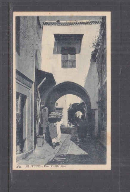 TUNISIA, TUNIS, AN OLD STREET, c1920 ppc., unused.