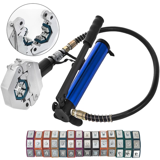 VEVOR 7842B Hydraulic A/C Hose Crimper PVC Rubber Hose Crimping Kit Hand Pump
