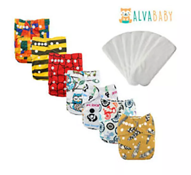 Alva Baby Modern Cloth Nappy With Microfiber Insert- 60 + designs in stock AU