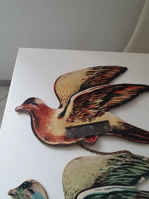 Jeu De Tir Pigeons Ancien NORDY Metal Bleu + Fusil Bois Jouet Vintage #C463 - France