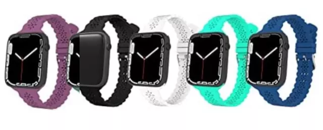 5 Pack Slim Lace Band Compatible With Apple Watch Bands 38mm 40mm 41mm for Women