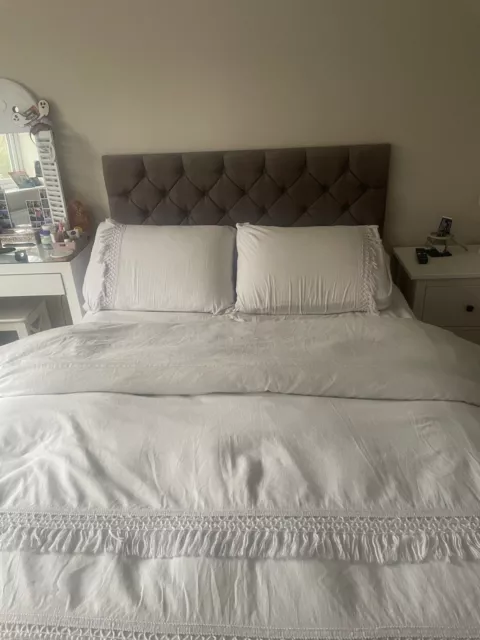 double divan bed with mattress and headboard