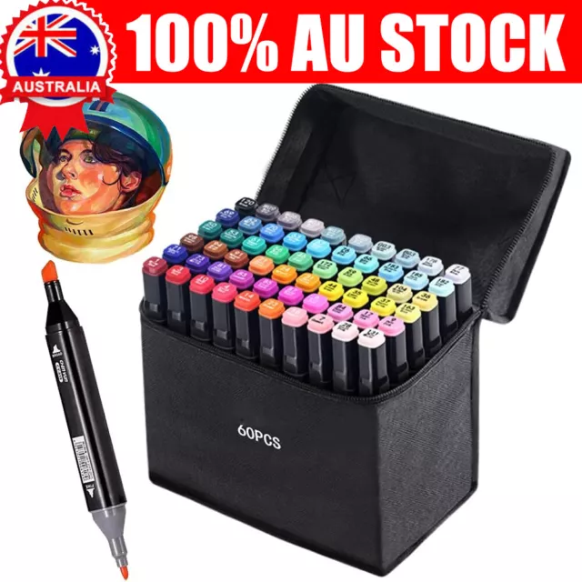 60 Colors Acrylic Paint Pens Sets Fine Art Marker Waterproof Metal Glass Rock