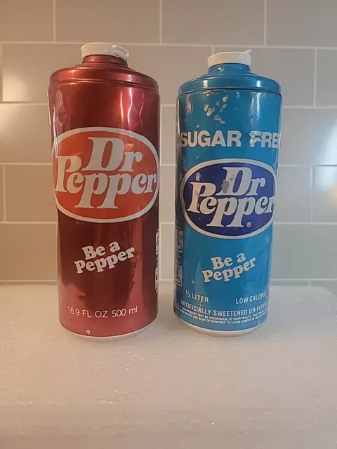 Dr Pepper Test Market 'Clicker' cans 1 Regular & 1 Sugar Free **Super Rare**