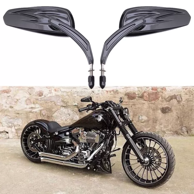 2X Motorcycle Teardrop Rearview Side Mirrors For Harley Davidson Baggers Custom