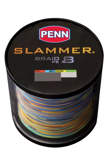 Penn 2022 Slammer 400m Multi Colour Braid Fishing Line - Choose Lb BRAND NEW @ e 2