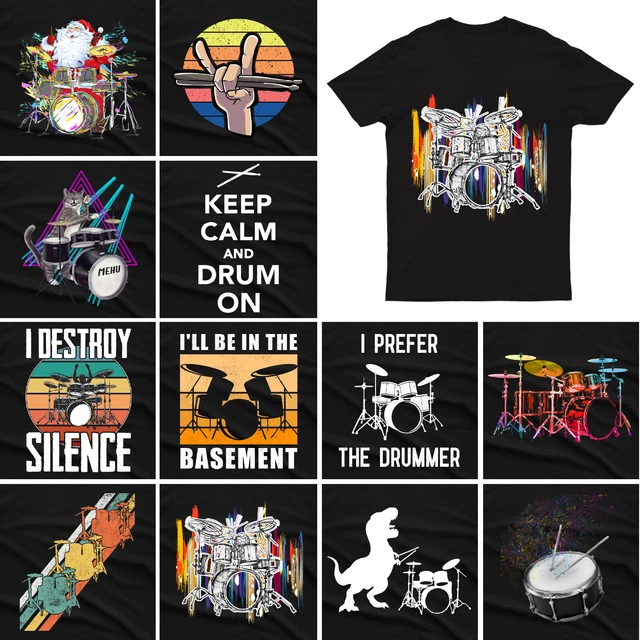 Drums Musician T shirts Drumming Drummers Bass Music Lovers Gift Unisex #M#P1#PR