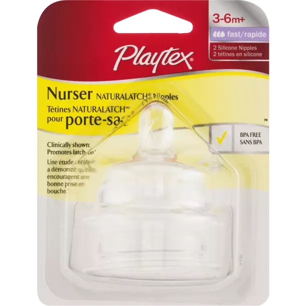 Playtex Drop Ins Fast Flow 3-6 Months Silicone Nipples 2 ct