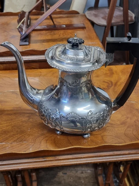 Macchina da caffè in argento massiccio 1911 in rilievo rococò da hotel a partire da 745 grammi marchio nitido