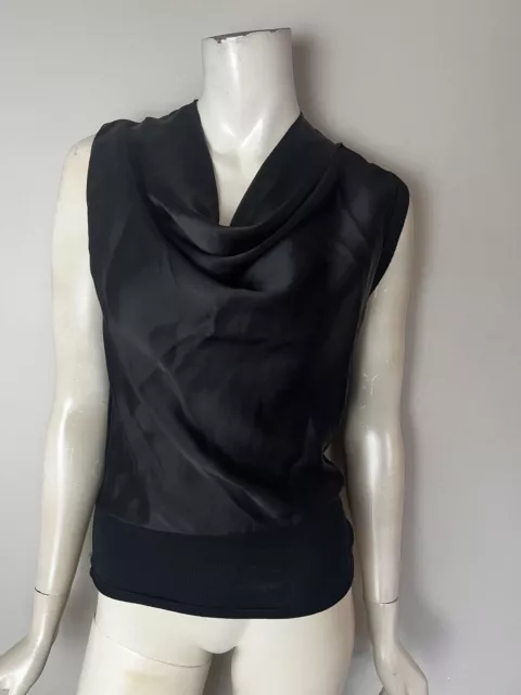 VERONICA BEARD Edesse black sleeveless top cowl neck womens size small blouse