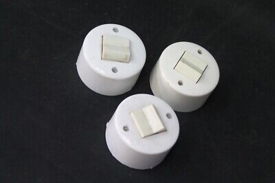 Old Rocker Switch 4 Connections White Round Exposed Light Switch Ap GDR 2